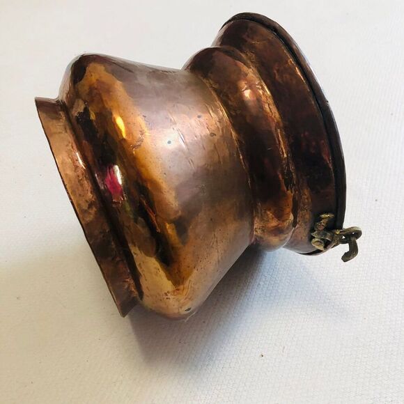 Vintage Copper Planter with Handle hand-hammered pot - Picture 2 of 11